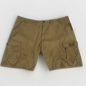 Wrangler Relaxed Fit Cargo Shorts Mens Sz 48 Tan Cotton Tech Pocket Casual Solid